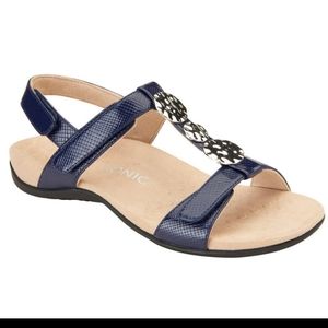 Vionic Farra Orthopedic Navy Silver Comfort Sandal 7